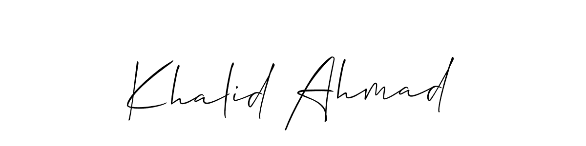 How to Draw Khalid Ahmad signature style? Allison_Script is a latest design signature styles for name Khalid Ahmad. Khalid Ahmad signature style 2 images and pictures png