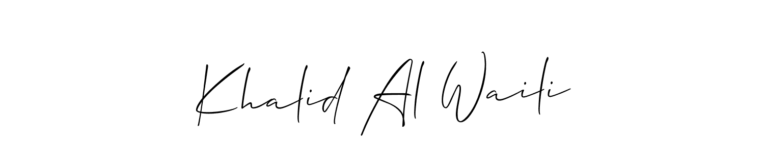 Design your own signature with our free online signature maker. With this signature software, you can create a handwritten (Allison_Script) signature for name Khalid Al Waili. Khalid Al Waili signature style 2 images and pictures png