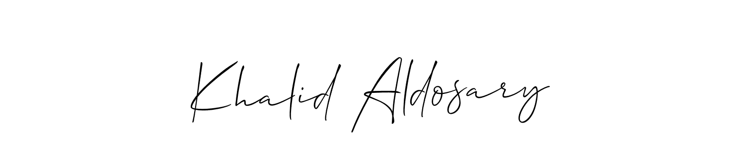 How to Draw Khalid Aldosary signature style? Allison_Script is a latest design signature styles for name Khalid Aldosary. Khalid Aldosary signature style 2 images and pictures png