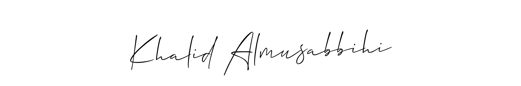 Use a signature maker to create a handwritten signature online. With this signature software, you can design (Allison_Script) your own signature for name Khalid Almusabbihi. Khalid Almusabbihi signature style 2 images and pictures png
