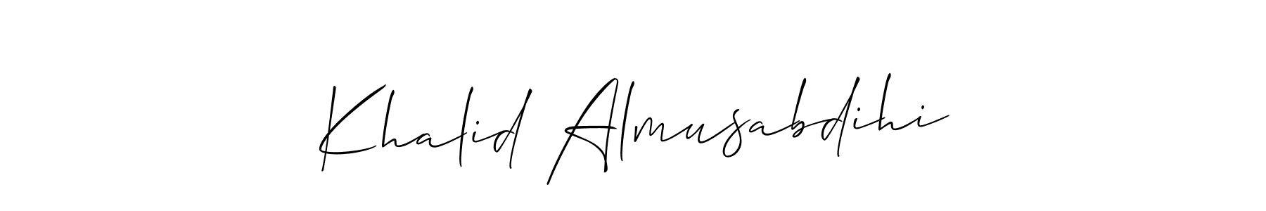 Make a short Khalid Almusabdihi signature style. Manage your documents anywhere anytime using Allison_Script. Create and add eSignatures, submit forms, share and send files easily. Khalid Almusabdihi signature style 2 images and pictures png