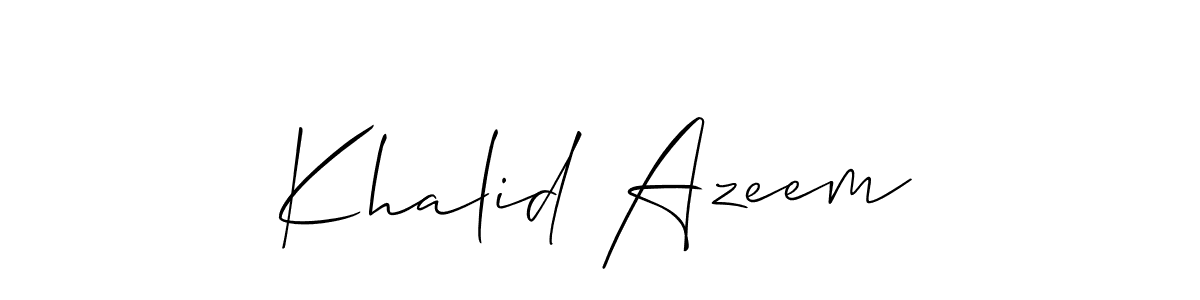 How to make Khalid Azeem signature? Allison_Script is a professional autograph style. Create handwritten signature for Khalid Azeem name. Khalid Azeem signature style 2 images and pictures png