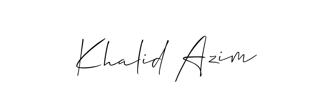 Create a beautiful signature design for name Khalid Azim. With this signature (Allison_Script) fonts, you can make a handwritten signature for free. Khalid Azim signature style 2 images and pictures png