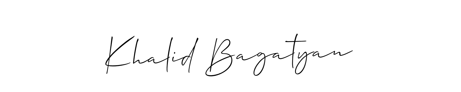 Make a beautiful signature design for name Khalid Bagatyan. With this signature (Allison_Script) style, you can create a handwritten signature for free. Khalid Bagatyan signature style 2 images and pictures png