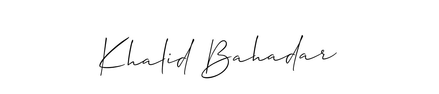 You can use this online signature creator to create a handwritten signature for the name Khalid Bahadar. This is the best online autograph maker. Khalid Bahadar signature style 2 images and pictures png