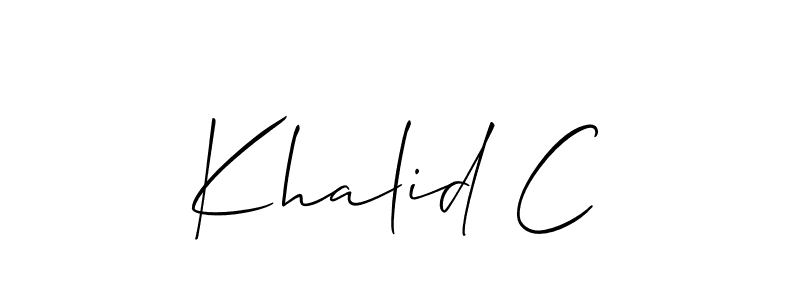 Design your own signature with our free online signature maker. With this signature software, you can create a handwritten (Allison_Script) signature for name Khalid C. Khalid C signature style 2 images and pictures png