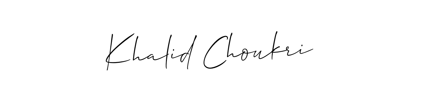 Create a beautiful signature design for name Khalid Choukri. With this signature (Allison_Script) fonts, you can make a handwritten signature for free. Khalid Choukri signature style 2 images and pictures png