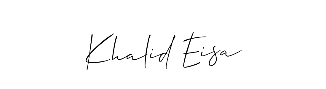 Similarly Allison_Script is the best handwritten signature design. Signature creator online .You can use it as an online autograph creator for name Khalid Eisa. Khalid Eisa signature style 2 images and pictures png