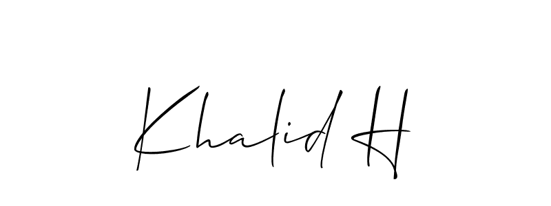 Design your own signature with our free online signature maker. With this signature software, you can create a handwritten (Allison_Script) signature for name Khalid H. Khalid H signature style 2 images and pictures png