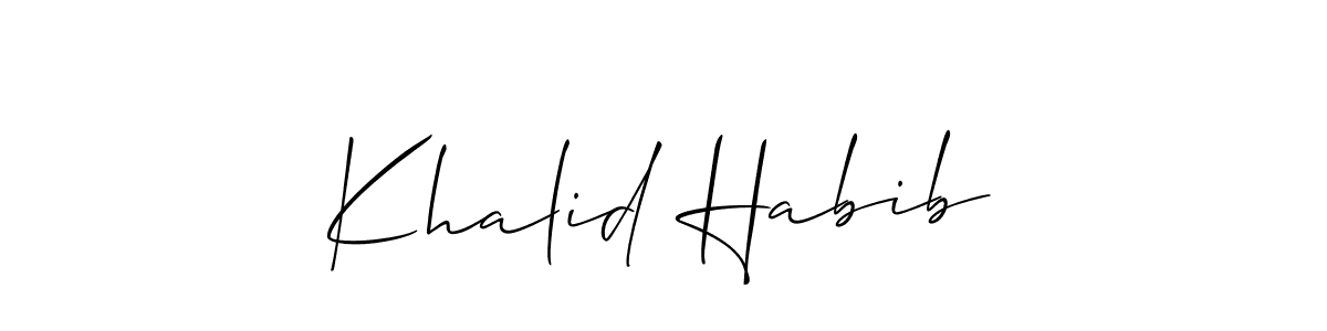 This is the best signature style for the Khalid Habib name. Also you like these signature font (Allison_Script). Mix name signature. Khalid Habib signature style 2 images and pictures png