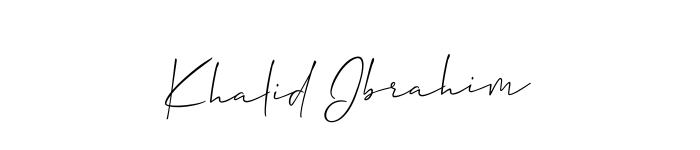 Use a signature maker to create a handwritten signature online. With this signature software, you can design (Allison_Script) your own signature for name Khalid Ibrahim. Khalid Ibrahim signature style 2 images and pictures png