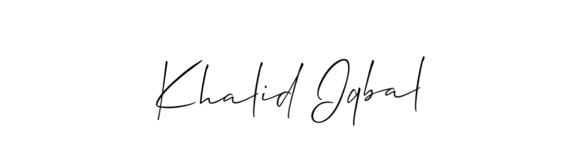 Create a beautiful signature design for name Khalid Iqbal. With this signature (Allison_Script) fonts, you can make a handwritten signature for free. Khalid Iqbal signature style 2 images and pictures png