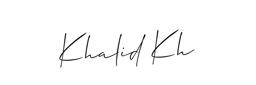 Create a beautiful signature design for name Khalid Kh. With this signature (Allison_Script) fonts, you can make a handwritten signature for free. Khalid Kh signature style 2 images and pictures png