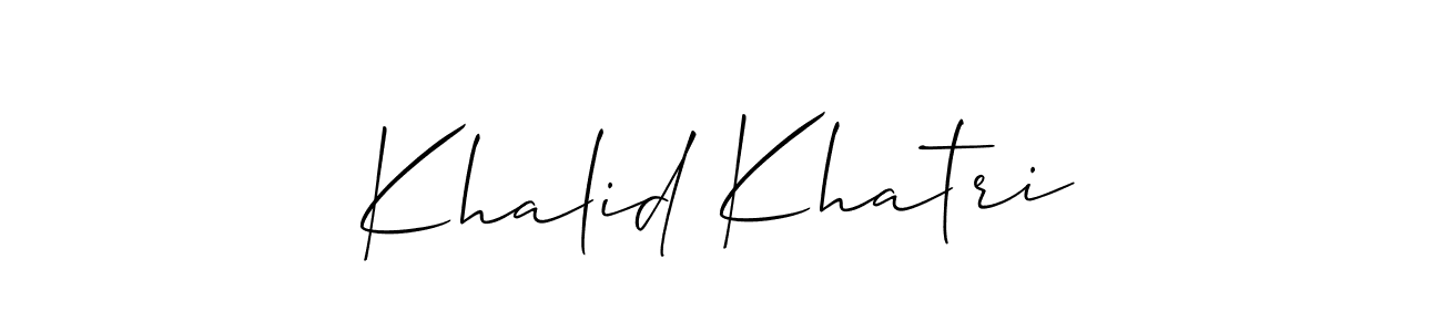 Design your own signature with our free online signature maker. With this signature software, you can create a handwritten (Allison_Script) signature for name Khalid Khatri. Khalid Khatri signature style 2 images and pictures png