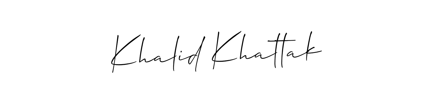 Use a signature maker to create a handwritten signature online. With this signature software, you can design (Allison_Script) your own signature for name Khalid Khattak. Khalid Khattak signature style 2 images and pictures png