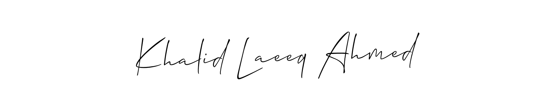 It looks lik you need a new signature style for name Khalid Laeeq Ahmed. Design unique handwritten (Allison_Script) signature with our free signature maker in just a few clicks. Khalid Laeeq Ahmed signature style 2 images and pictures png