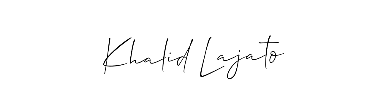 How to Draw Khalid Lajato signature style? Allison_Script is a latest design signature styles for name Khalid Lajato. Khalid Lajato signature style 2 images and pictures png