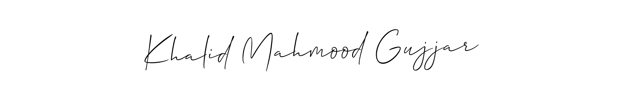 The best way (Allison_Script) to make a short signature is to pick only two or three words in your name. The name Khalid Mahmood Gujjar include a total of six letters. For converting this name. Khalid Mahmood Gujjar signature style 2 images and pictures png
