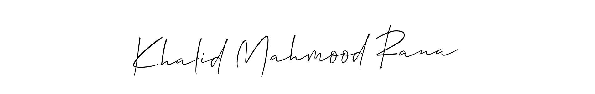 if you are searching for the best signature style for your name Khalid Mahmood Rana. so please give up your signature search. here we have designed multiple signature styles  using Allison_Script. Khalid Mahmood Rana signature style 2 images and pictures png