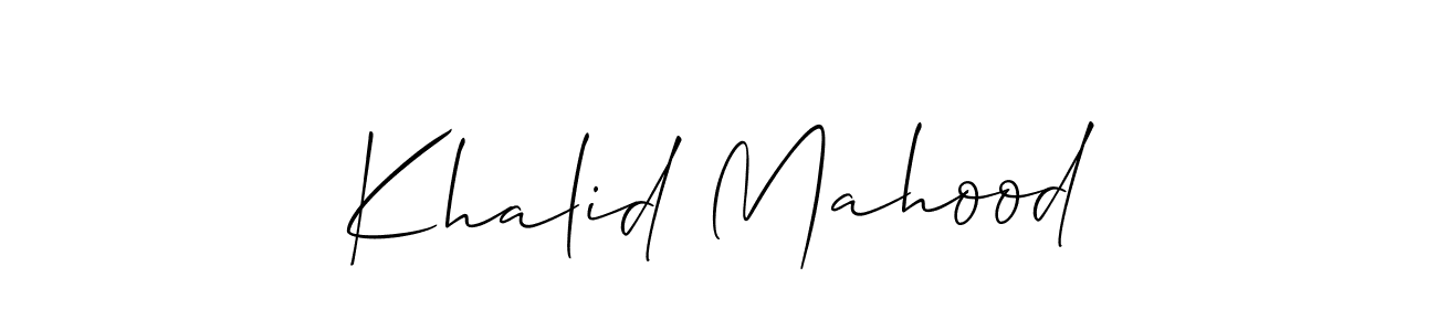 You should practise on your own different ways (Allison_Script) to write your name (Khalid Mahood) in signature. don't let someone else do it for you. Khalid Mahood signature style 2 images and pictures png