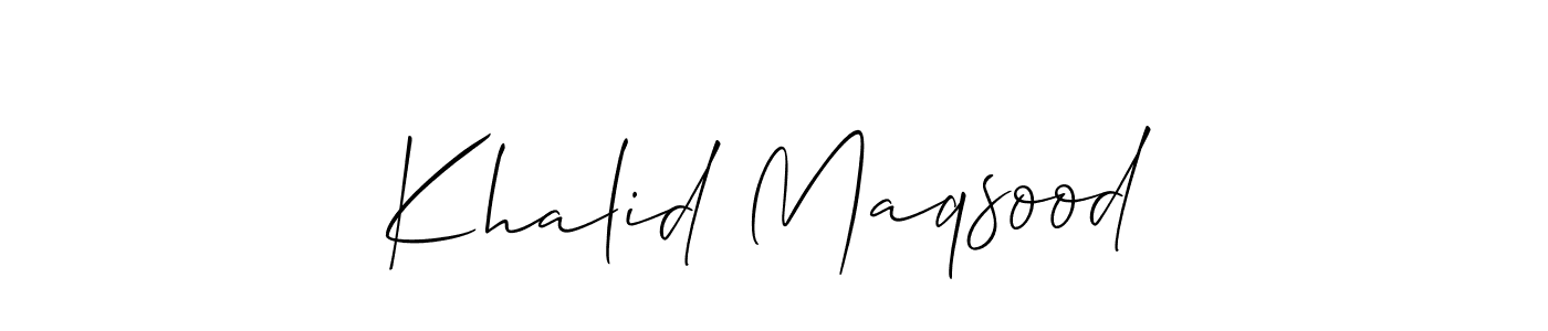 Khalid Maqsood stylish signature style. Best Handwritten Sign (Allison_Script) for my name. Handwritten Signature Collection Ideas for my name Khalid Maqsood. Khalid Maqsood signature style 2 images and pictures png