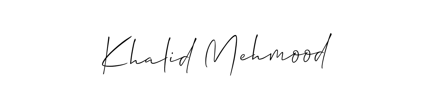 Create a beautiful signature design for name Khalid Mehmood. With this signature (Allison_Script) fonts, you can make a handwritten signature for free. Khalid Mehmood signature style 2 images and pictures png