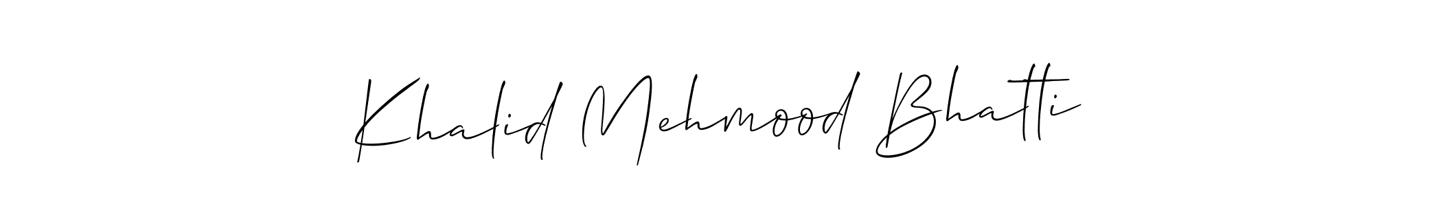 How to make Khalid Mehmood Bhatti name signature. Use Allison_Script style for creating short signs online. This is the latest handwritten sign. Khalid Mehmood Bhatti signature style 2 images and pictures png