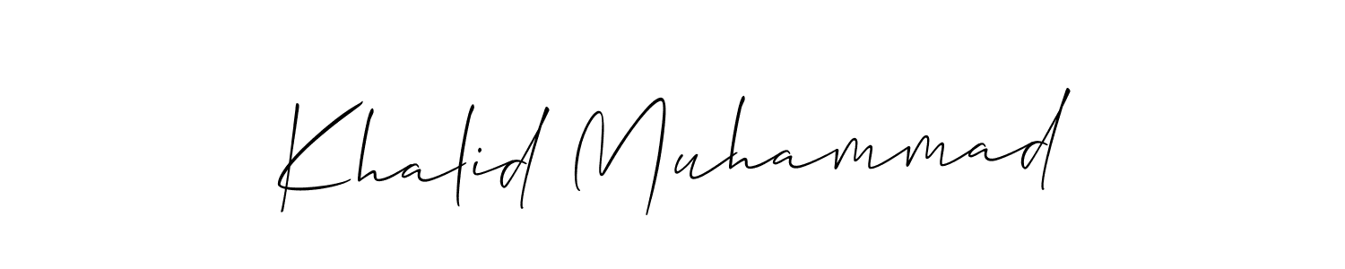 How to make Khalid Muhammad name signature. Use Allison_Script style for creating short signs online. This is the latest handwritten sign. Khalid Muhammad signature style 2 images and pictures png