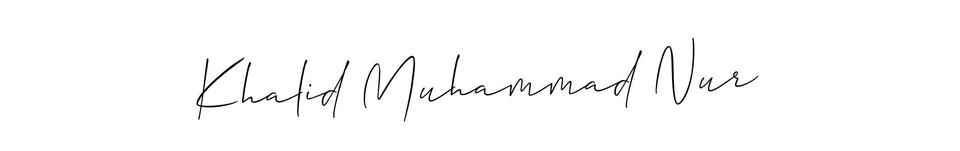 How to make Khalid Muhammad Nur signature? Allison_Script is a professional autograph style. Create handwritten signature for Khalid Muhammad Nur name. Khalid Muhammad Nur signature style 2 images and pictures png