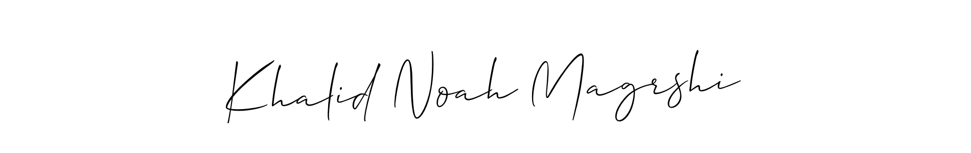 Make a short Khalid Noah Magrshi signature style. Manage your documents anywhere anytime using Allison_Script. Create and add eSignatures, submit forms, share and send files easily. Khalid Noah Magrshi signature style 2 images and pictures png