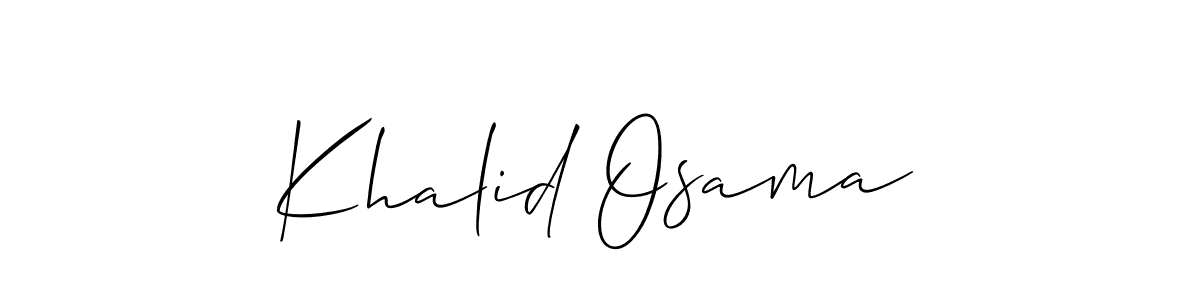 Make a beautiful signature design for name Khalid Osama. With this signature (Allison_Script) style, you can create a handwritten signature for free. Khalid Osama signature style 2 images and pictures png