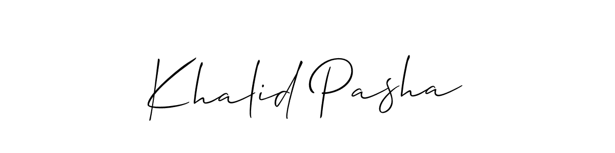 How to make Khalid Pasha signature? Allison_Script is a professional autograph style. Create handwritten signature for Khalid Pasha name. Khalid Pasha signature style 2 images and pictures png