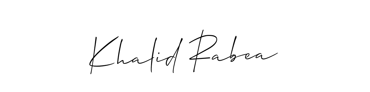 You should practise on your own different ways (Allison_Script) to write your name (Khalid Rabea) in signature. don't let someone else do it for you. Khalid Rabea signature style 2 images and pictures png