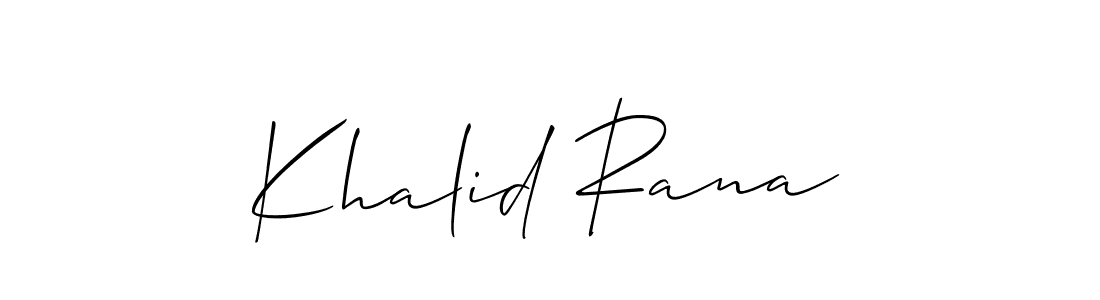 Use a signature maker to create a handwritten signature online. With this signature software, you can design (Allison_Script) your own signature for name Khalid Rana. Khalid Rana signature style 2 images and pictures png