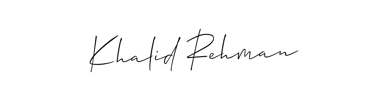 Create a beautiful signature design for name Khalid Rehman. With this signature (Allison_Script) fonts, you can make a handwritten signature for free. Khalid Rehman signature style 2 images and pictures png