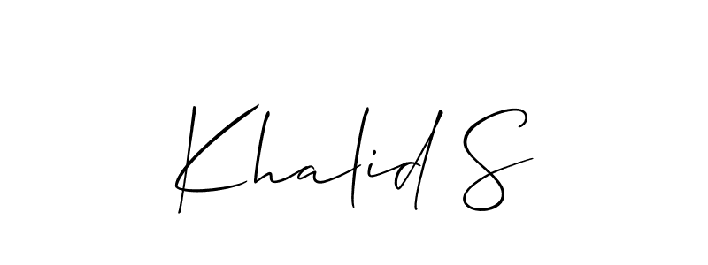 How to Draw Khalid S signature style? Allison_Script is a latest design signature styles for name Khalid S. Khalid S signature style 2 images and pictures png