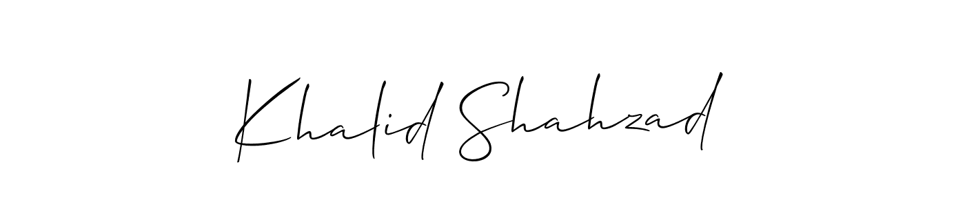 Make a beautiful signature design for name Khalid Shahzad. With this signature (Allison_Script) style, you can create a handwritten signature for free. Khalid Shahzad signature style 2 images and pictures png