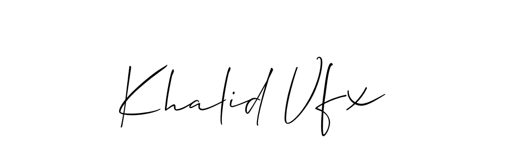 Create a beautiful signature design for name Khalid Vfx. With this signature (Allison_Script) fonts, you can make a handwritten signature for free. Khalid Vfx signature style 2 images and pictures png