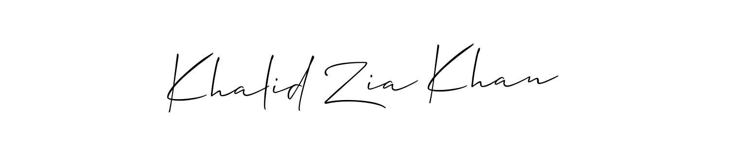 Khalid Zia Khan stylish signature style. Best Handwritten Sign (Allison_Script) for my name. Handwritten Signature Collection Ideas for my name Khalid Zia Khan. Khalid Zia Khan signature style 2 images and pictures png