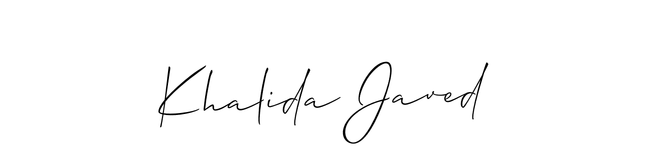 How to make Khalida Javed signature? Allison_Script is a professional autograph style. Create handwritten signature for Khalida Javed name. Khalida Javed signature style 2 images and pictures png