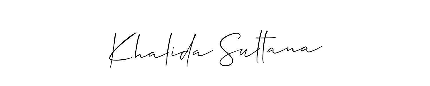 Allison_Script is a professional signature style that is perfect for those who want to add a touch of class to their signature. It is also a great choice for those who want to make their signature more unique. Get Khalida Sultana name to fancy signature for free. Khalida Sultana signature style 2 images and pictures png