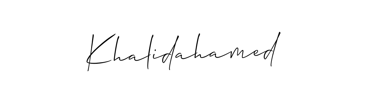 Also You can easily find your signature by using the search form. We will create Khalidahamed name handwritten signature images for you free of cost using Allison_Script sign style. Khalidahamed signature style 2 images and pictures png
