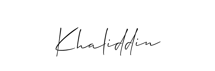 How to make Khaliddin signature? Allison_Script is a professional autograph style. Create handwritten signature for Khaliddin name. Khaliddin signature style 2 images and pictures png