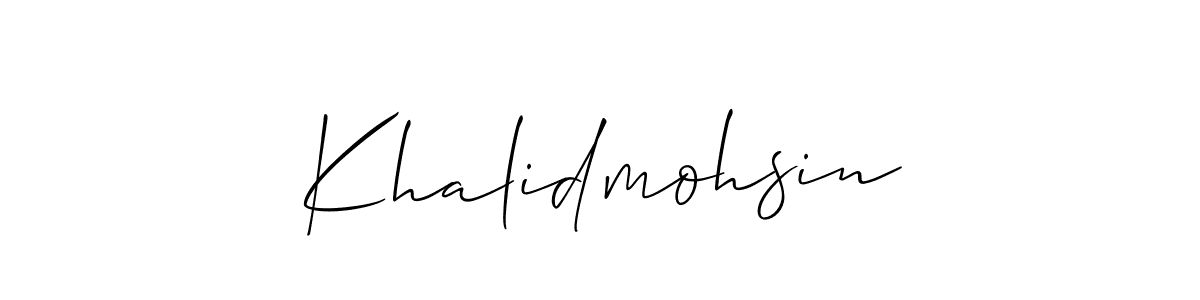 It looks lik you need a new signature style for name Khalidmohsin. Design unique handwritten (Allison_Script) signature with our free signature maker in just a few clicks. Khalidmohsin signature style 2 images and pictures png