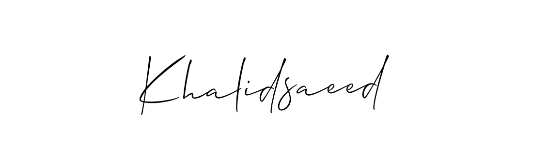 Also You can easily find your signature by using the search form. We will create Khalidsaeed name handwritten signature images for you free of cost using Allison_Script sign style. Khalidsaeed signature style 2 images and pictures png