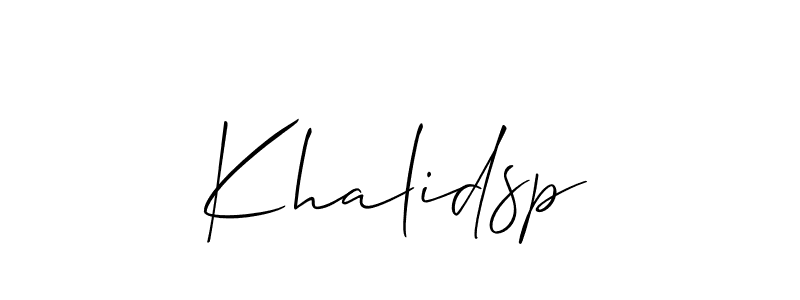 Also You can easily find your signature by using the search form. We will create Khalidsp name handwritten signature images for you free of cost using Allison_Script sign style. Khalidsp signature style 2 images and pictures png