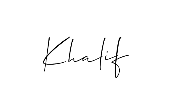 It looks lik you need a new signature style for name Khalif. Design unique handwritten (Allison_Script) signature with our free signature maker in just a few clicks. Khalif signature style 2 images and pictures png