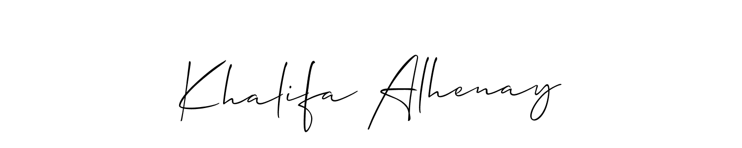 Design your own signature with our free online signature maker. With this signature software, you can create a handwritten (Allison_Script) signature for name Khalifa Alhenay. Khalifa Alhenay signature style 2 images and pictures png