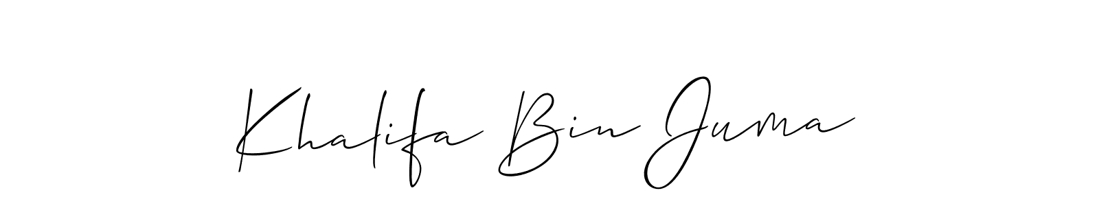 Also we have Khalifa Bin Juma name is the best signature style. Create professional handwritten signature collection using Allison_Script autograph style. Khalifa Bin Juma signature style 2 images and pictures png