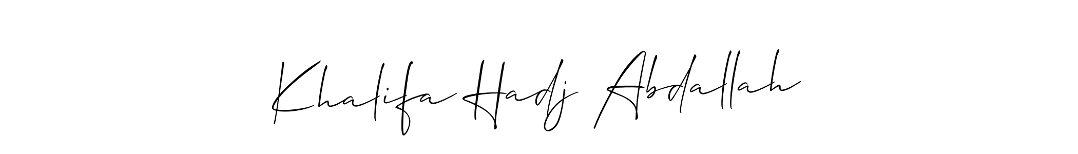 Also we have Khalifa Hadj Abdallah name is the best signature style. Create professional handwritten signature collection using Allison_Script autograph style. Khalifa Hadj Abdallah signature style 2 images and pictures png